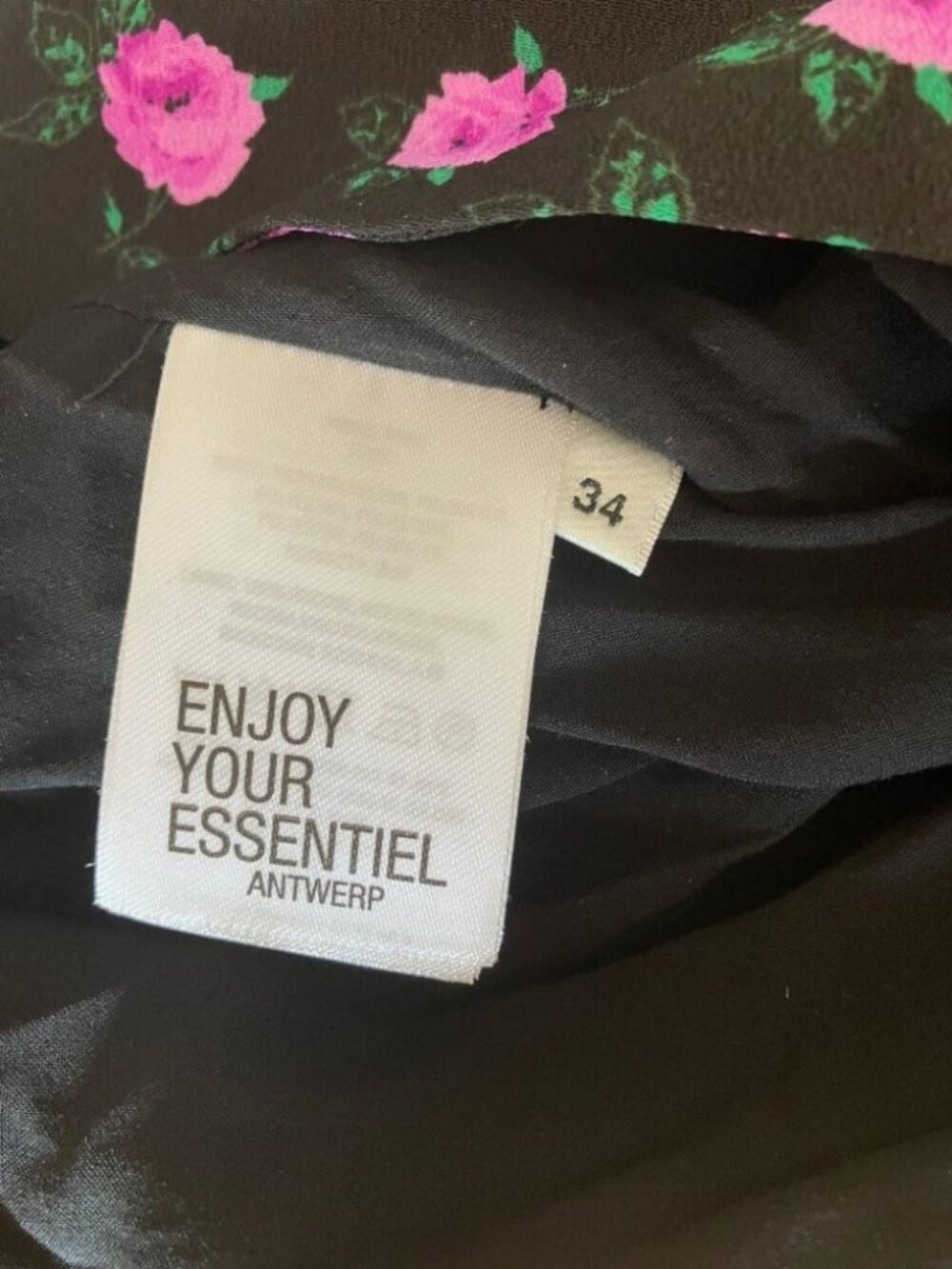 Essentiel Antwerp Rose A-Line Dress Black Purple / Size 34 - Picture 8 of 8